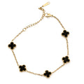 Black Enamel Clover Bracelet