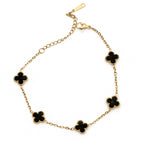 Black Enamel Clover Bracelet