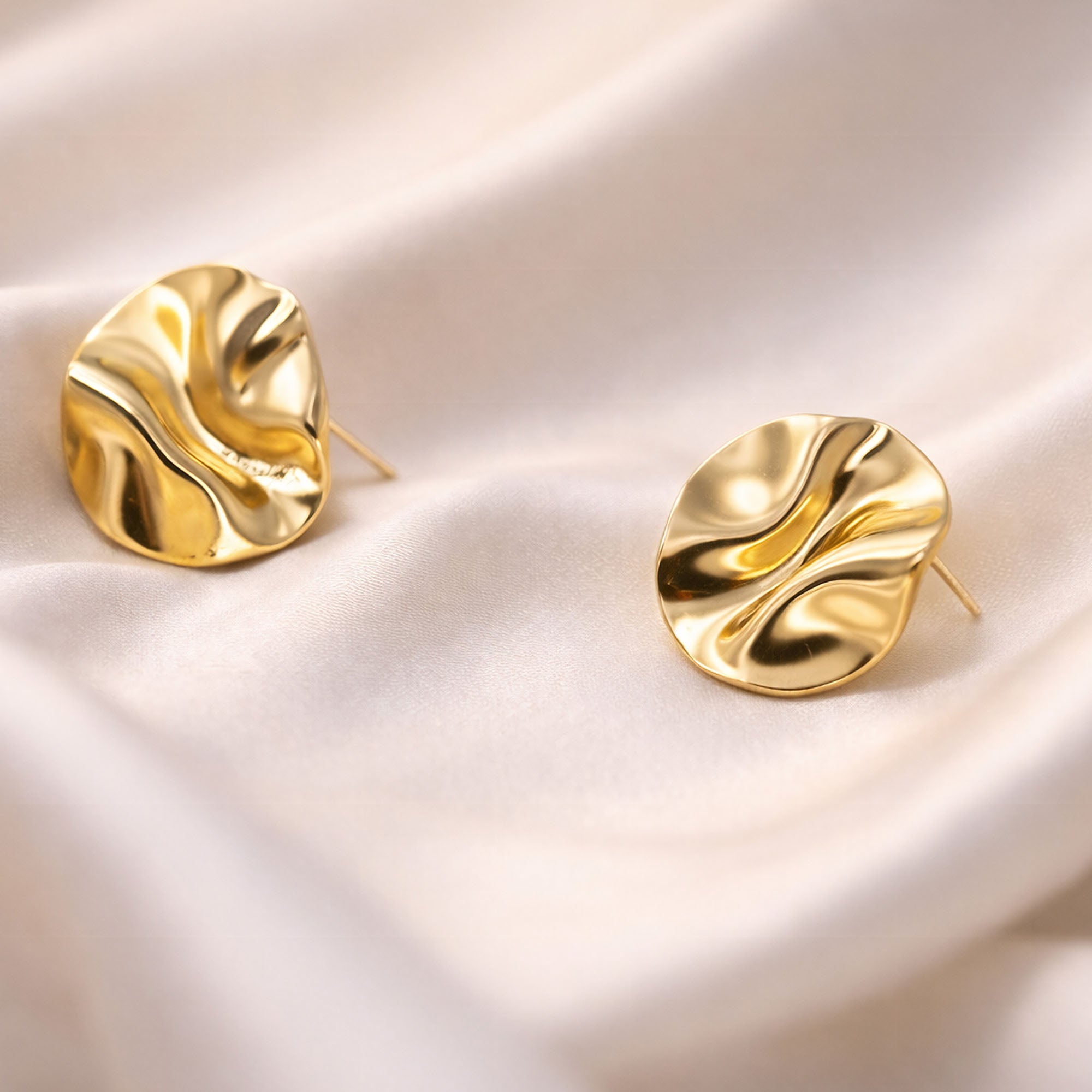 Dented Medallion Earring