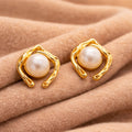 Golden Muse Pearl Earrings