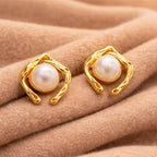 Golden Muse Pearl Earrings
