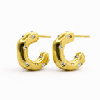 Chunky Crystal Huggies Small Hoops