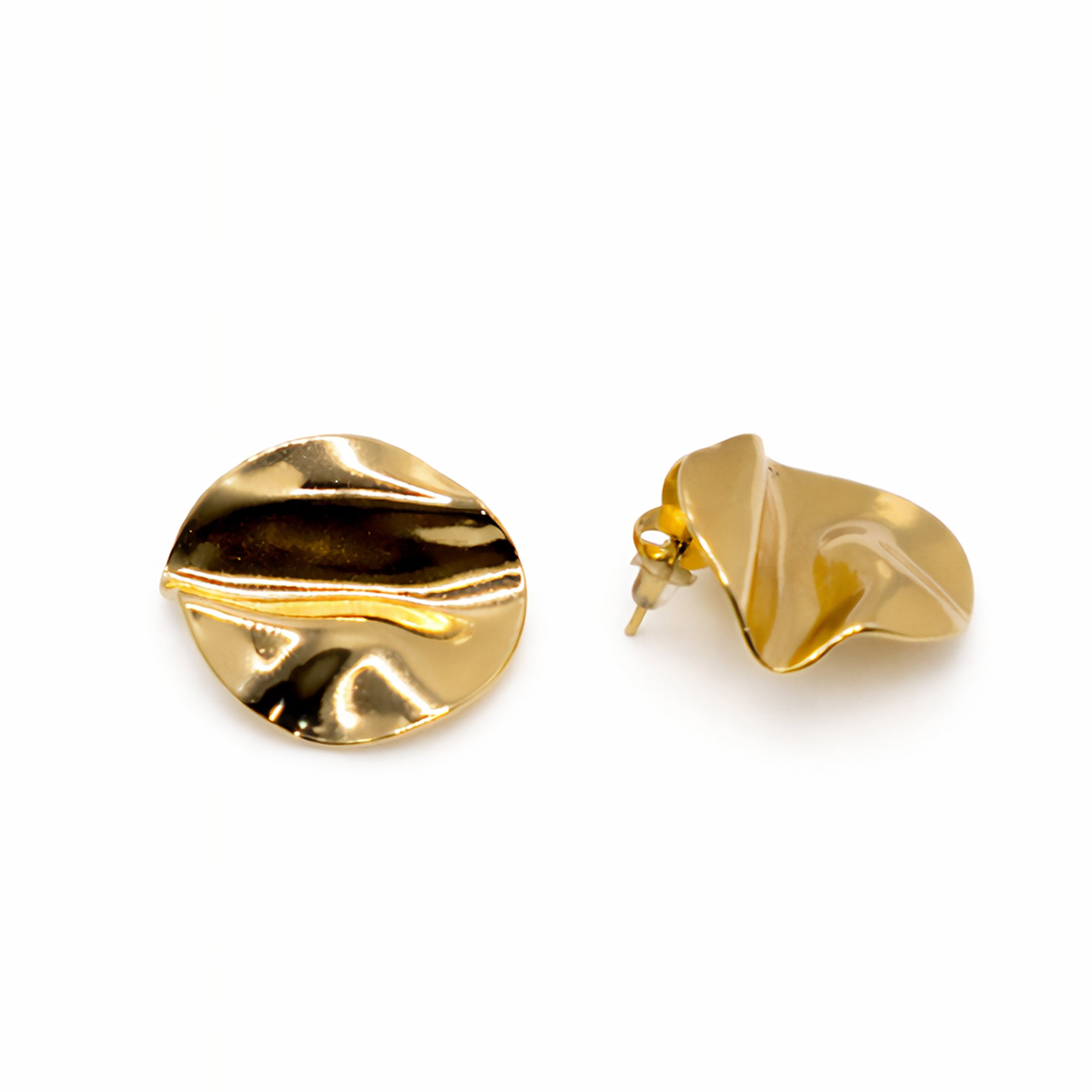 Dented Medallion Earring