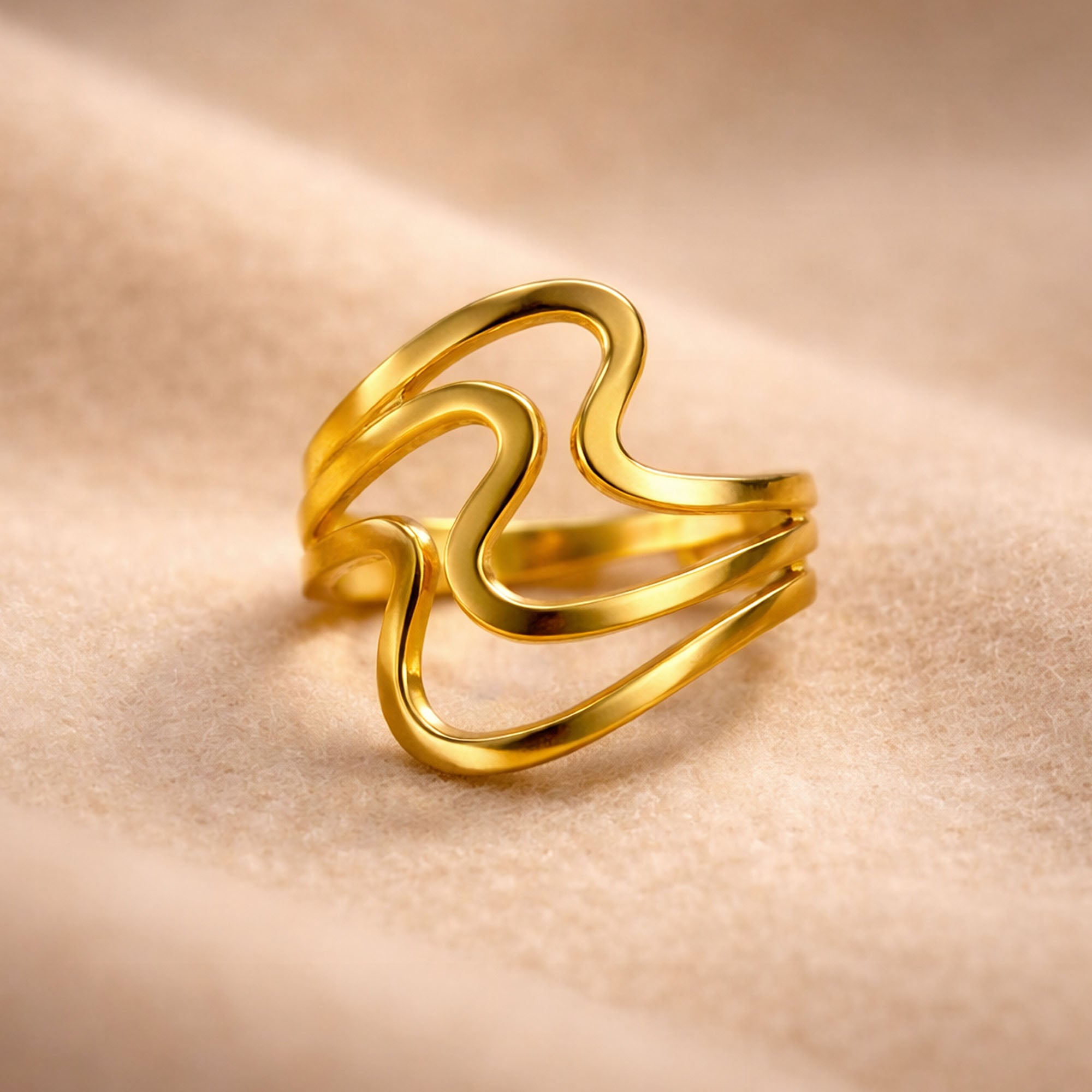 Serene Waves Adjustable Ring