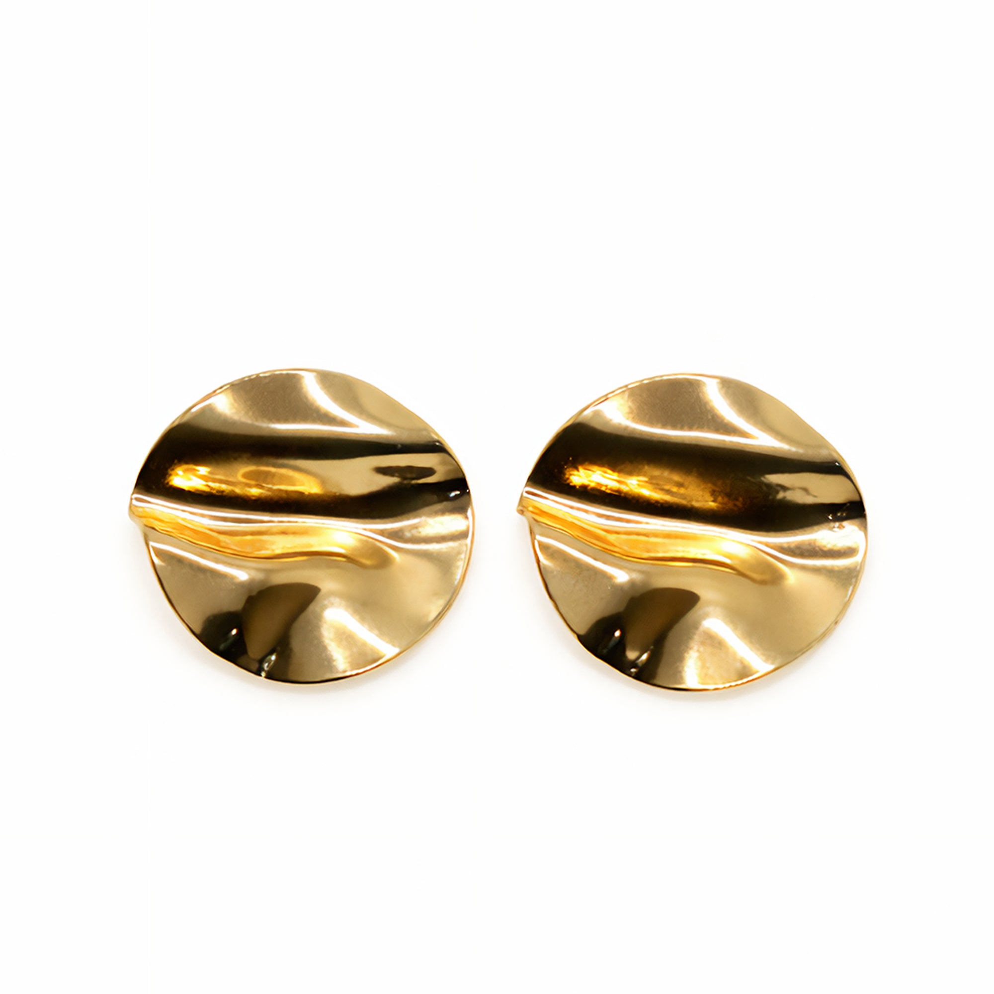 Dented Medallion Earring