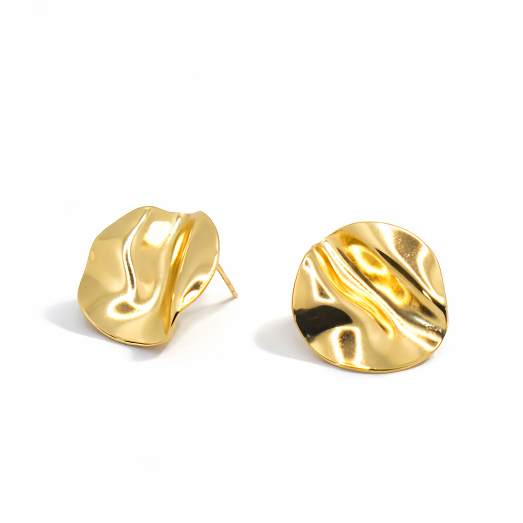 Dented Medallion Earring